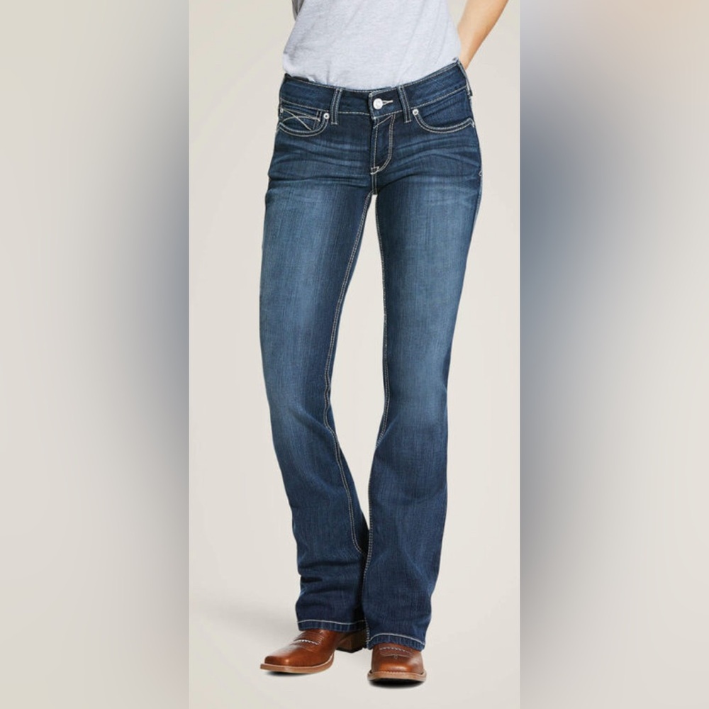 Ariat R.E.A.L. Mid Rise Arrow Fit Stretch Shayla Boot Cut Jean size 29R